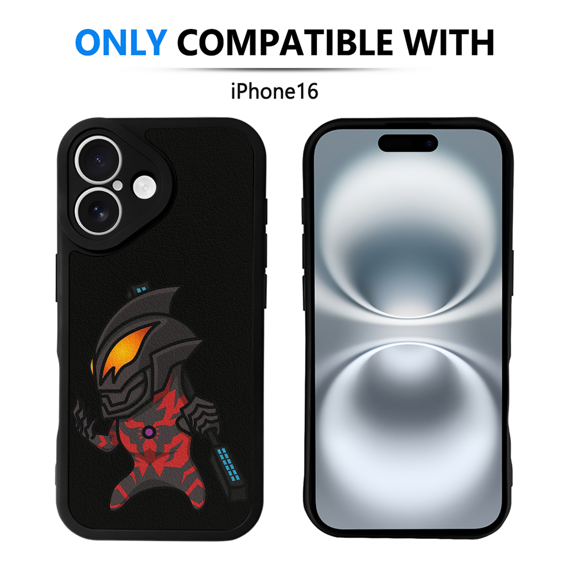 （画像用） ウルトラマン Ultraman 【iPhone 16シリーズ対応】シリコンスマホケース（レザー調） 材質：シリコン